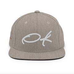 3D Print OK Initials Baseball Cap - Gray & White - Cap