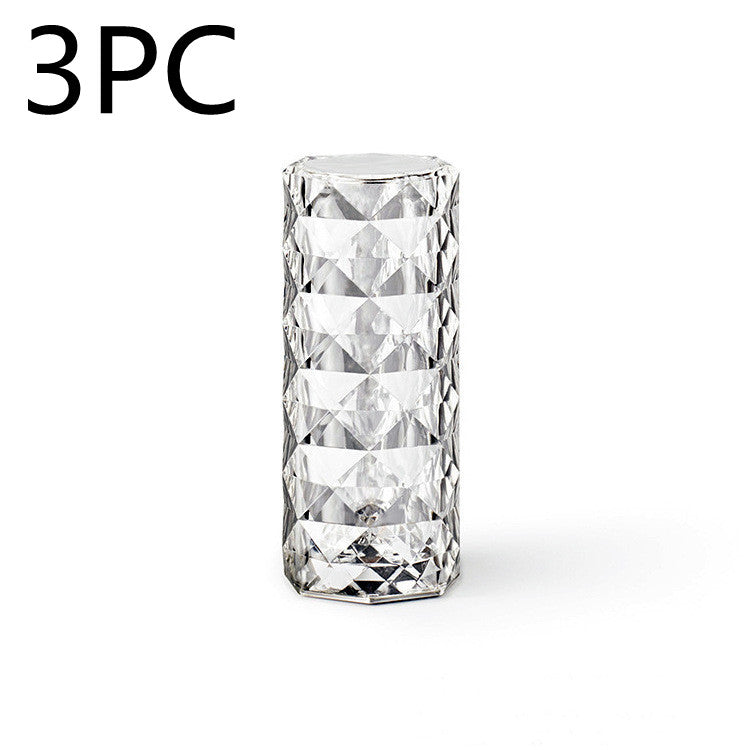 three piece crystal table lamp