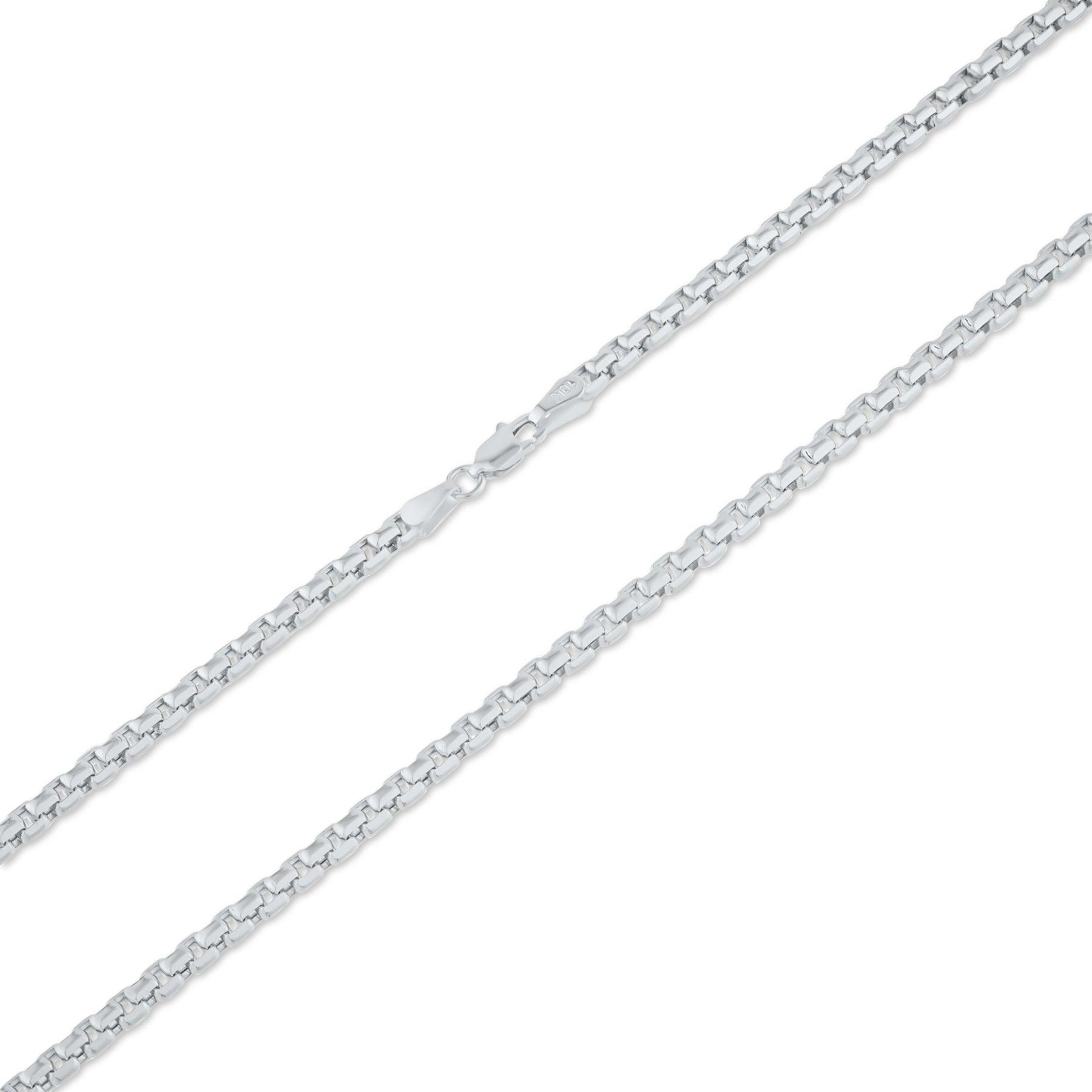 14K Gold- Hollow Box Chain (White Gold)