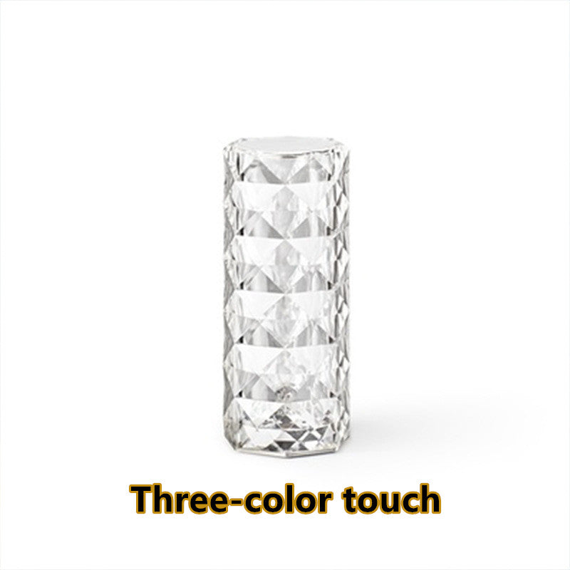three color crystal table lamp