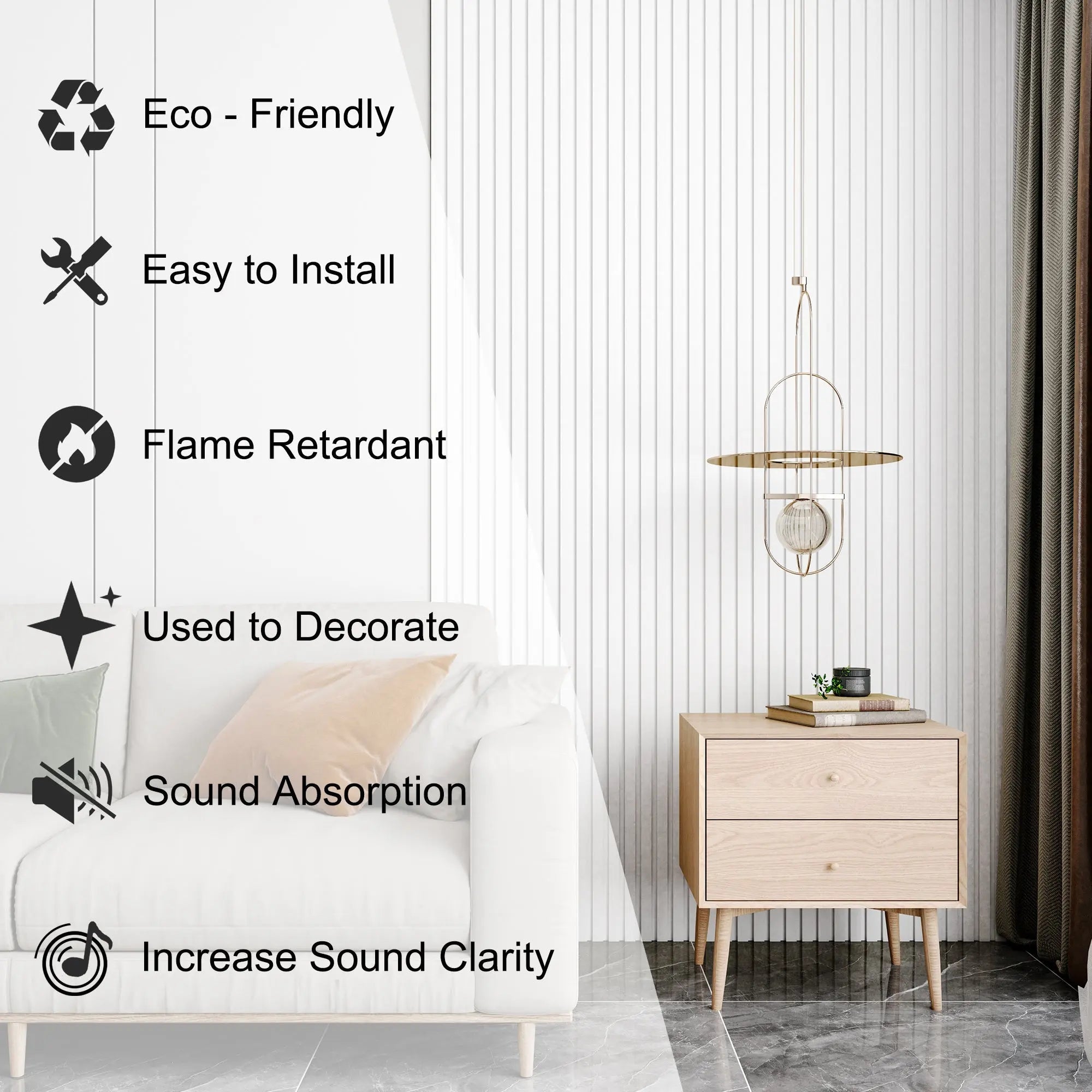 Acoustical 100% Polyester Wall Panel, 48x24x0.7 Sound Proof Wall Panels