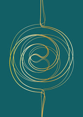 Jūti Pro Mat - Gilded Teal - Yoga Mat - Hand Painted