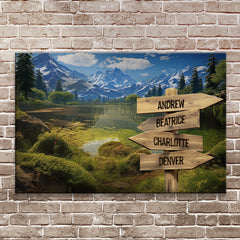 Family Names Mountain Sign