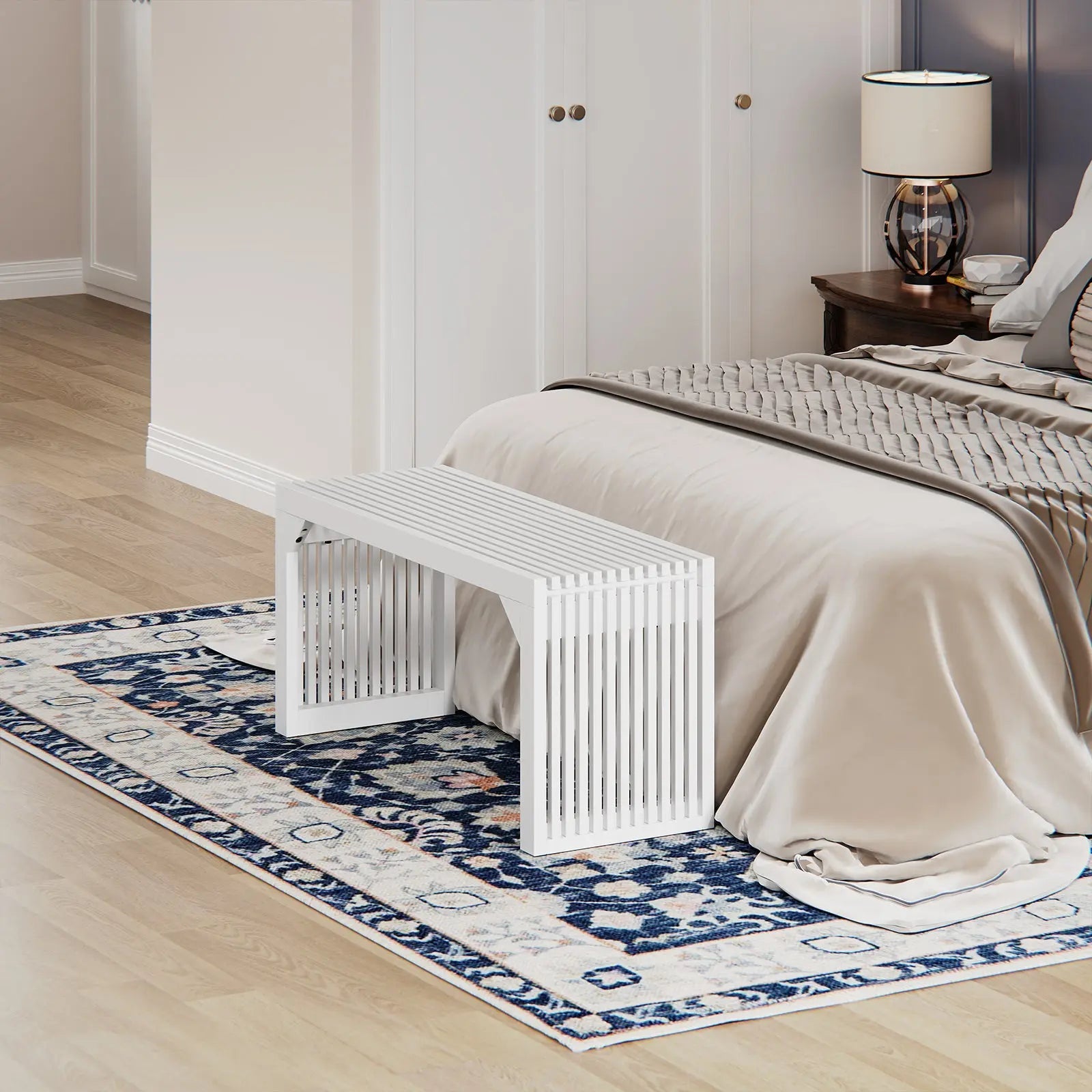 Hausvita 35" Solid Wood Pine Wooden Bench