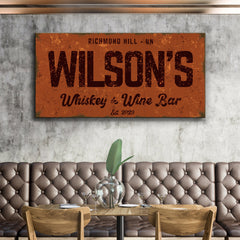 Whiskey And Wine Bar Sign II