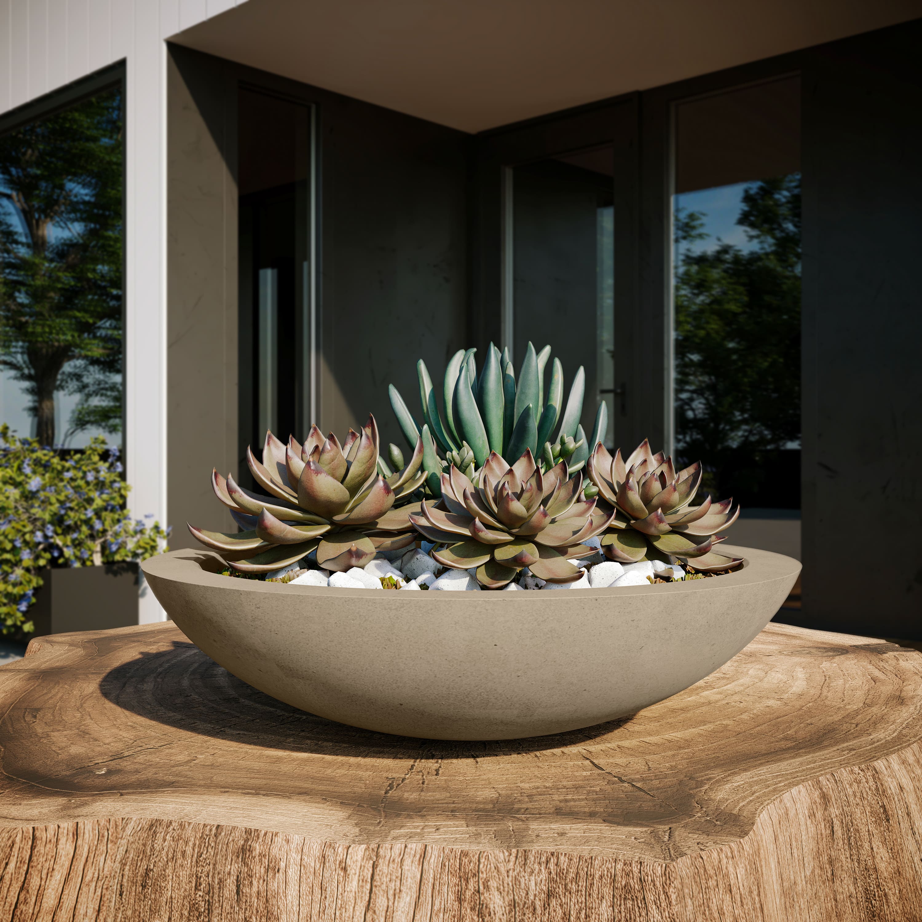 wide shallow planter plastic Oceanside Outdoor Shallow Planter – Onassis Krown