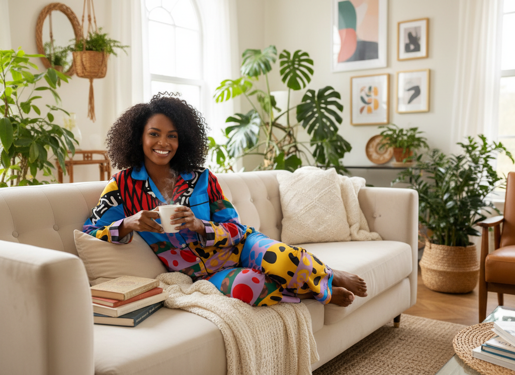 Makena Design- Women's Silky Pajama Set – Onassis Krown