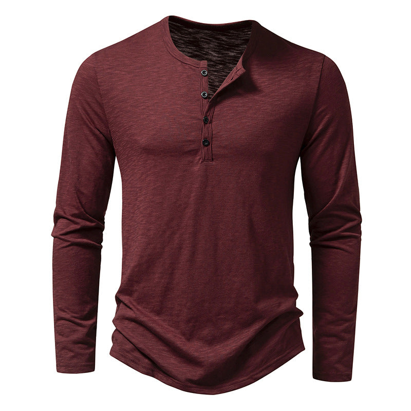 Men's Casual Long Sleeve Shirt Burgundy