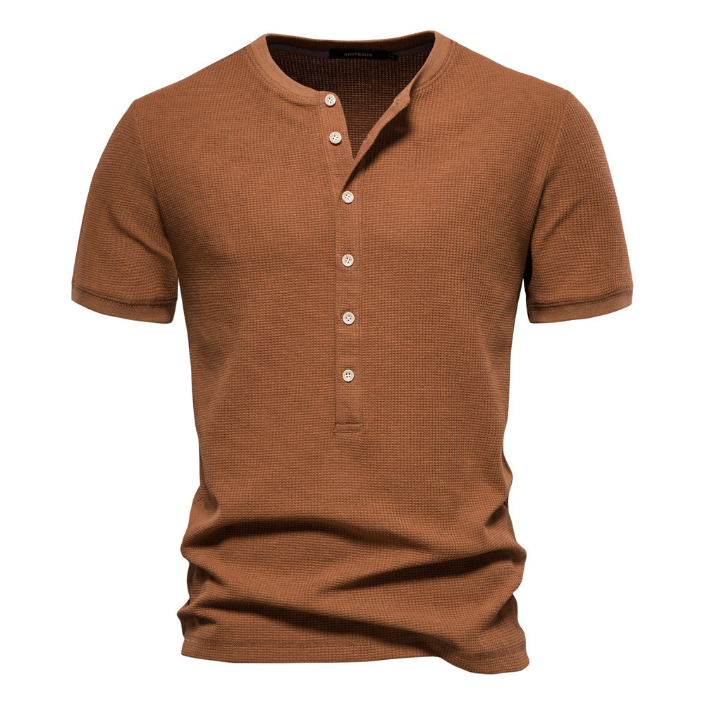 Men's Casual Button Down Shirt Brown