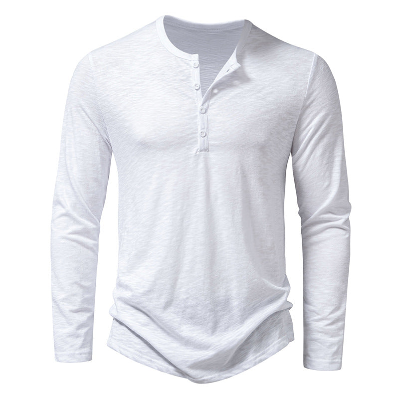Men's Casual Long Sleeve Shirt White