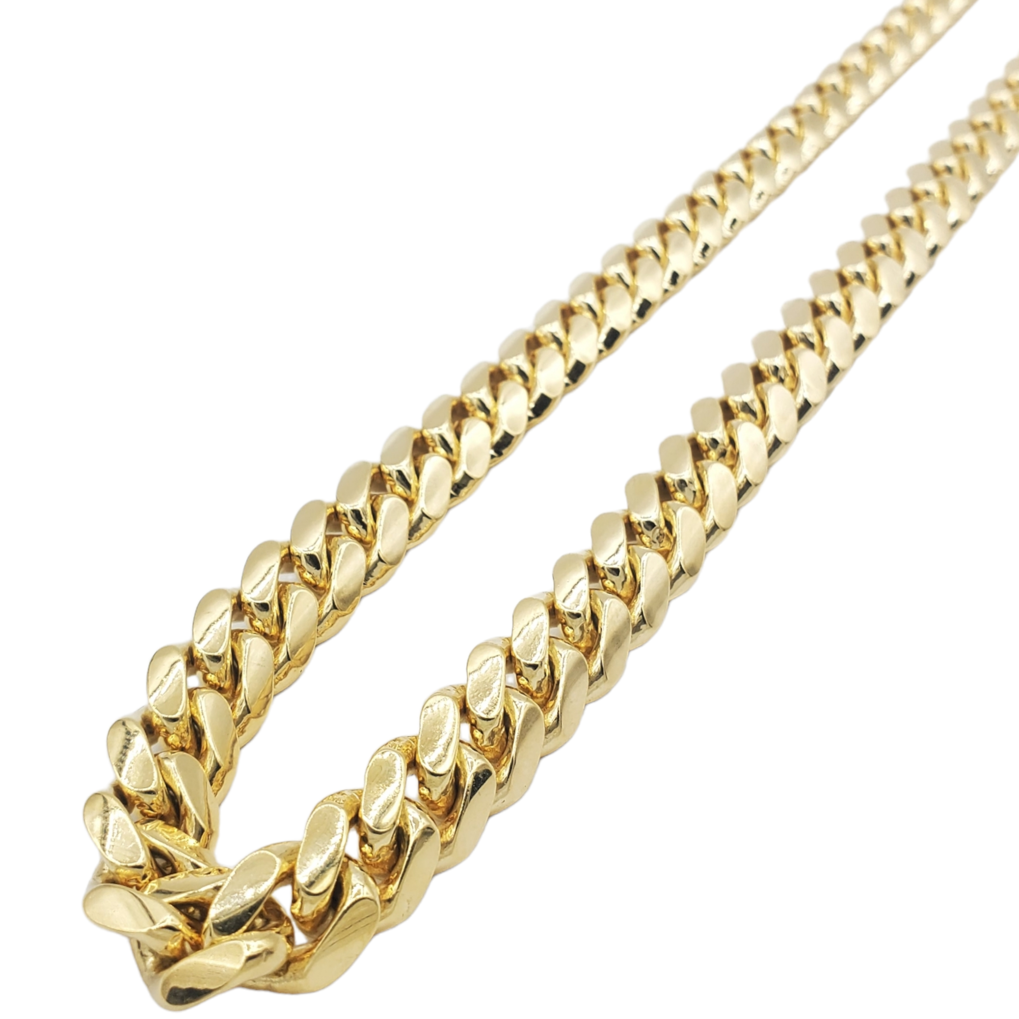10K Gold- Solid Miami Cuban Chain (Yellow Gold)