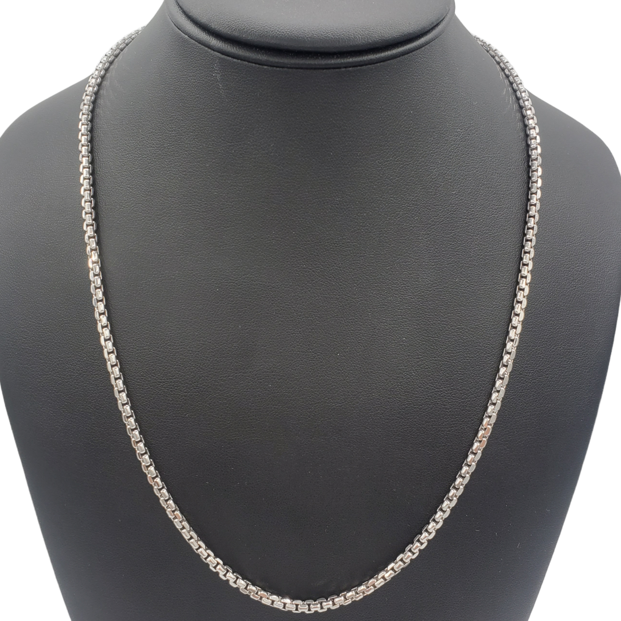 14K Gold- Hollow Box Chain (White Gold)
