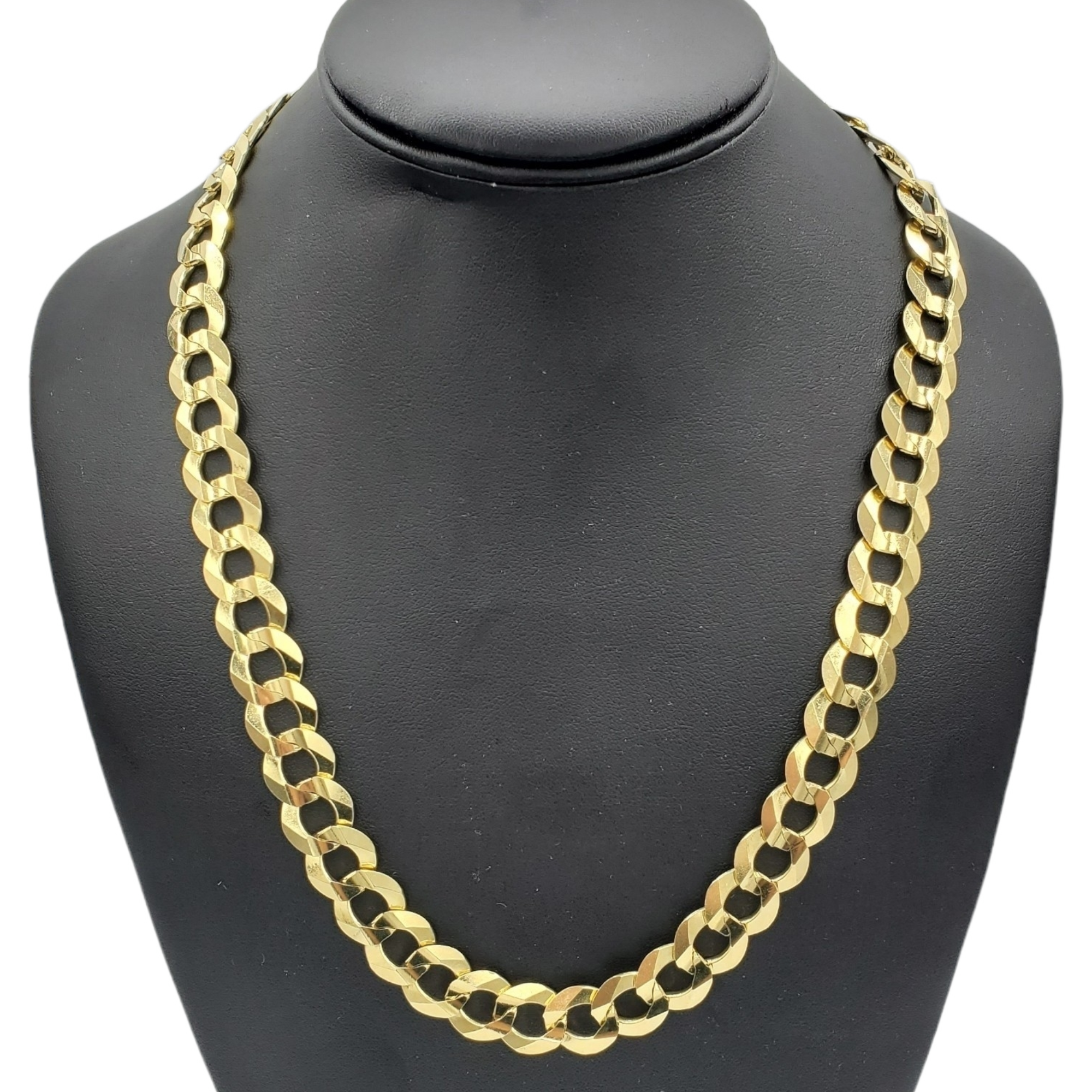 10K Yellow Gold- Solid Cuban Link (Curb Cuban) Chain