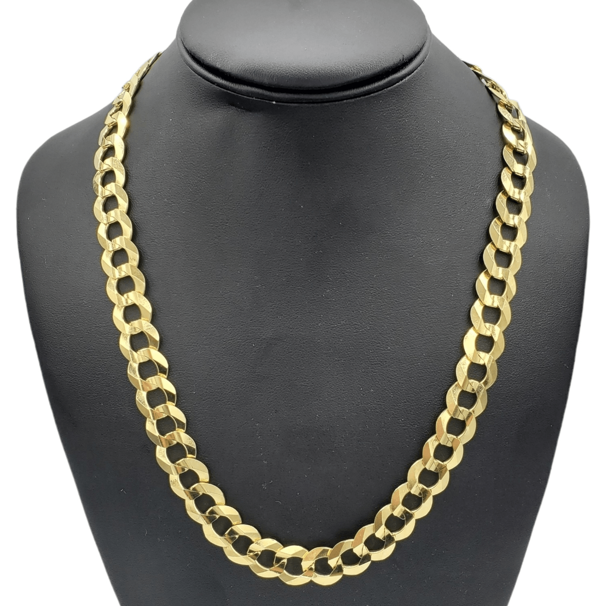 10K Yellow Gold- Solid Cuban Link (Curb Cuban) Chain