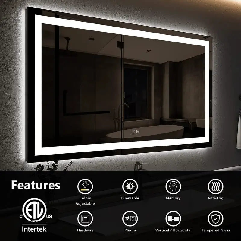 Standard Center Glow LED Bathroom Mirror