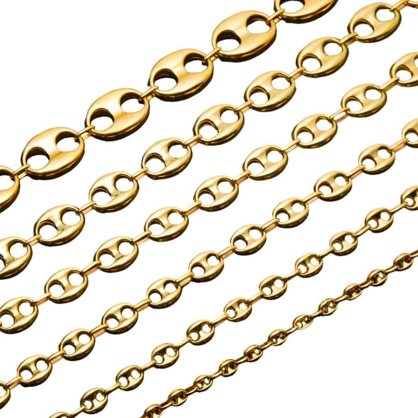 10K Gold- Hollow Puff Mariner Chain