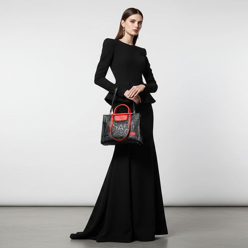 Alphabet Imprint Designer Embossed Handbag – Onassis Krown