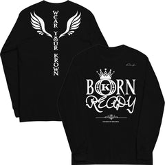Born Ready Long Sleeve T-Shirt - Army Green / Small - Long Sleeve Tee