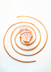 CuH2O Droplet: Crystal Infused Copper Coil Water Charger - Clear Quartz - Yoga Lifestyle Accessory