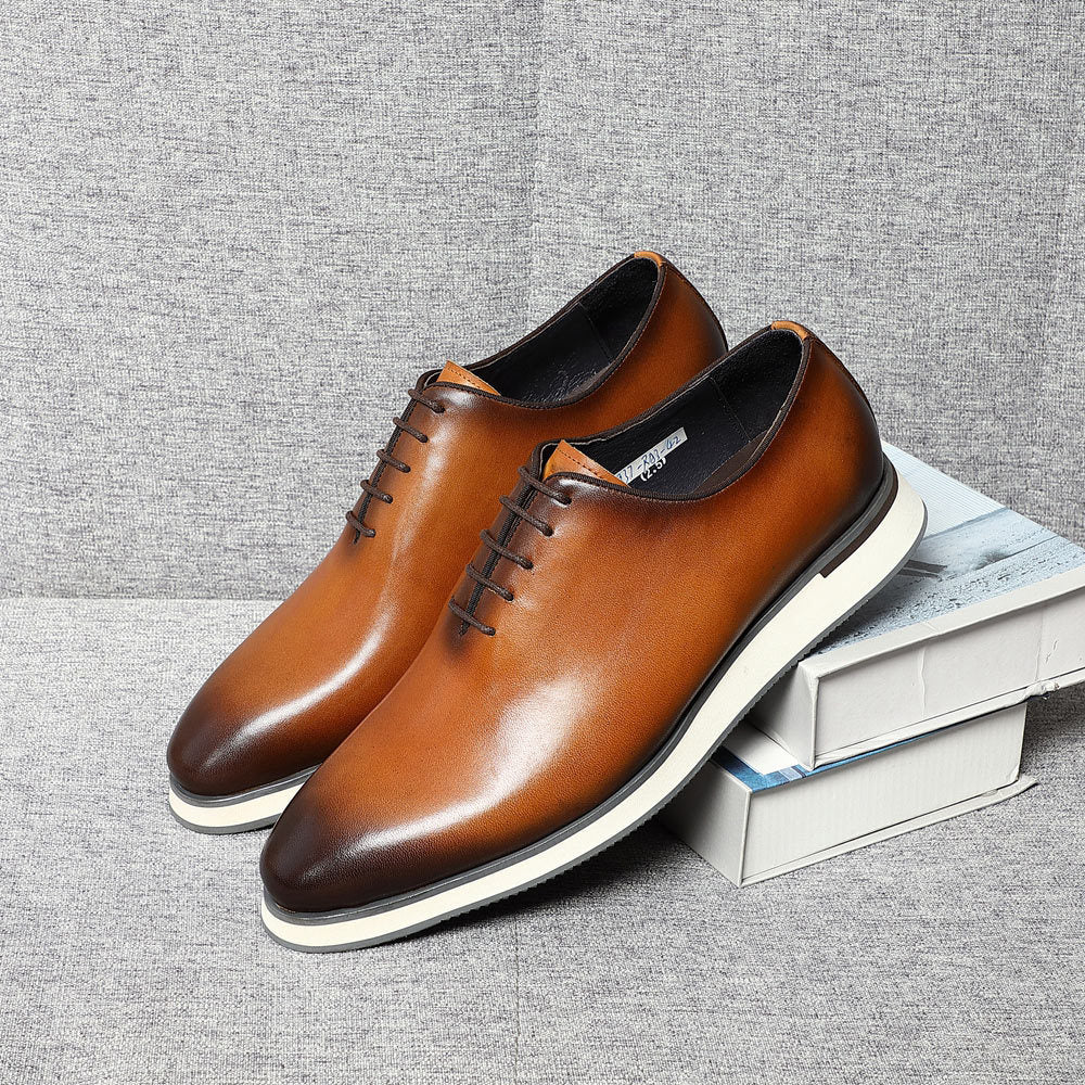 Medium Brown Leather Walking Shoes