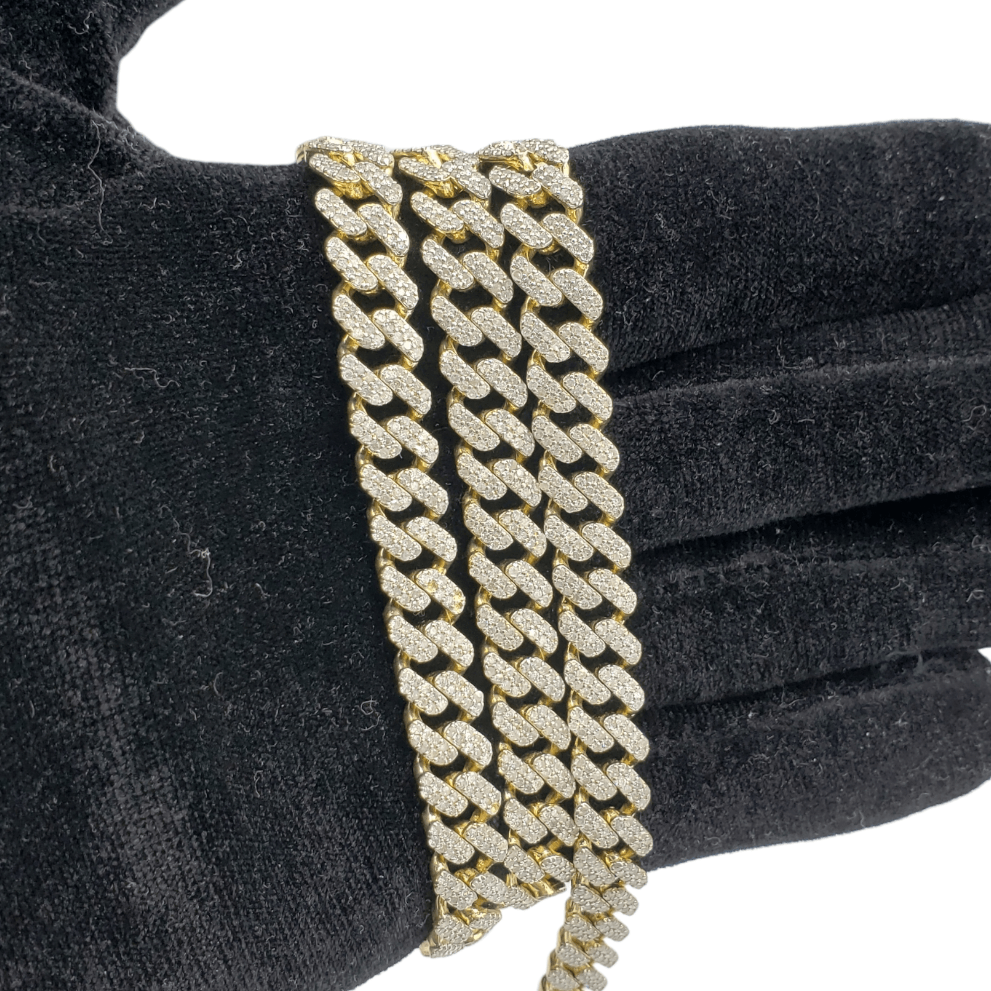 10K Gold- Iced Out Diamond Miami Cuban Chain (10mm)