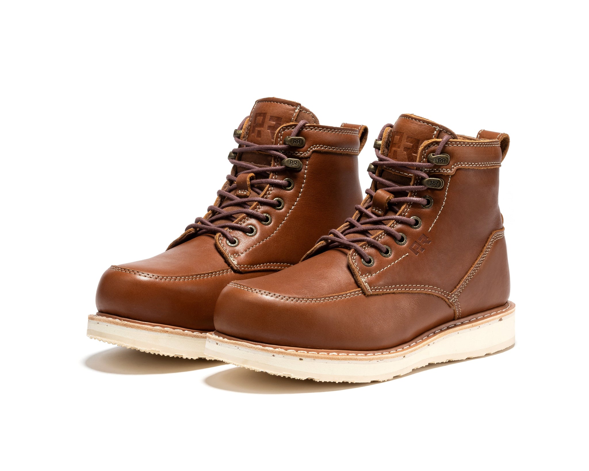 ROCKROOSTER Edgewood Men's 6 Inch Black Steel Toe Wedge Work Boots