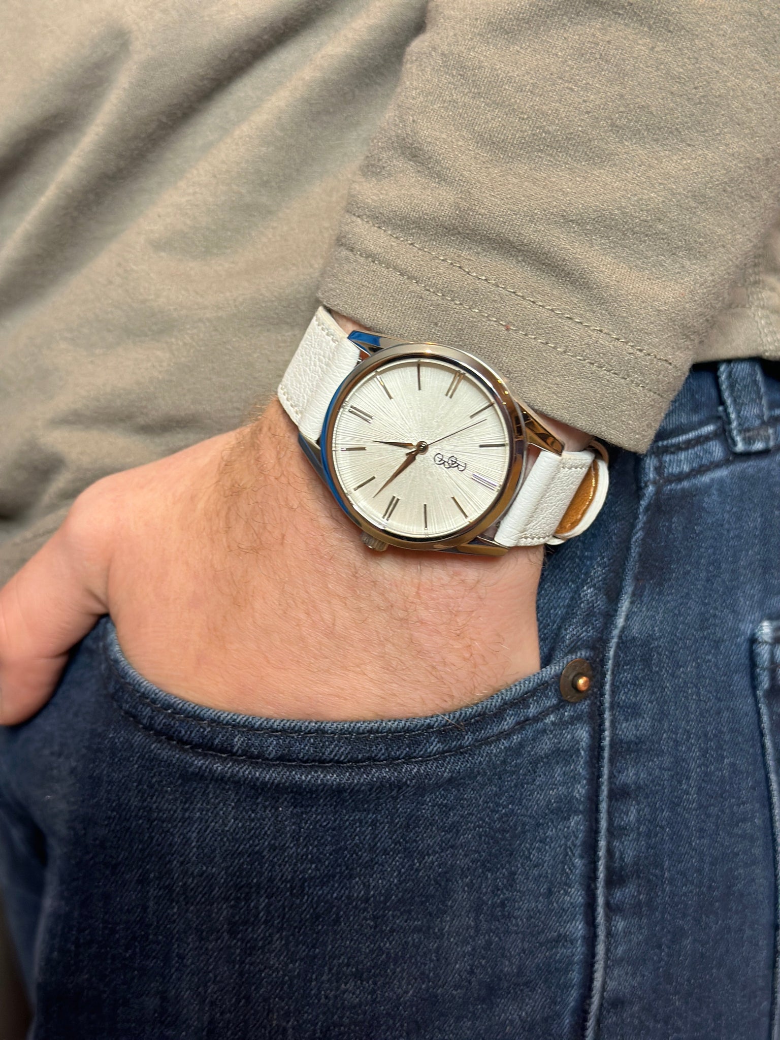 White Sunburst Watch