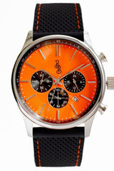 Orange and Black Chronograph - 41mm / Black Silicone - Watches