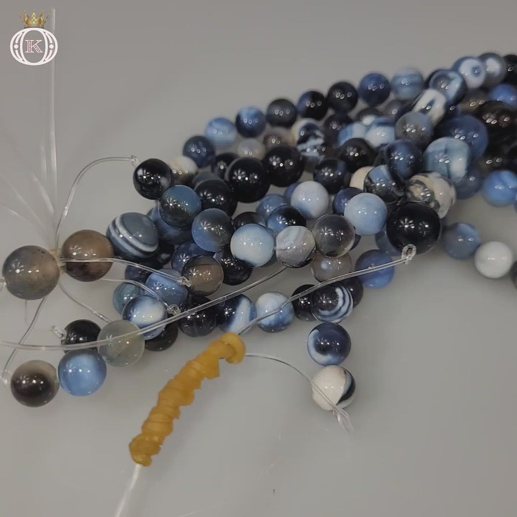 blue gray fire agate gemstone beads video