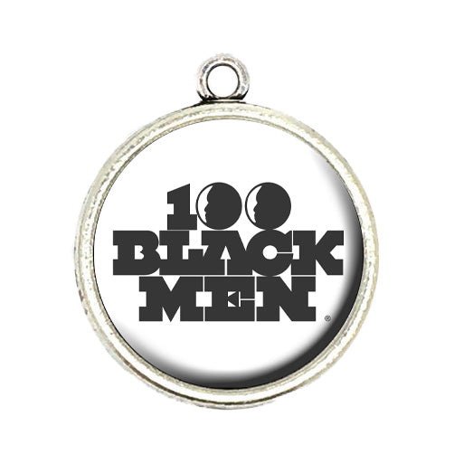 100 black men white logo cabochon charms