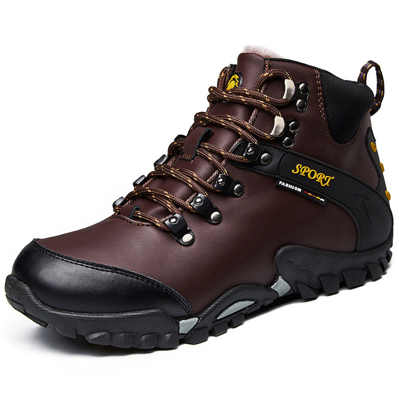 chocolate brown leather mountain hiking boots