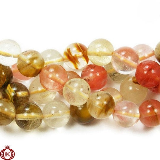 smooth fire cherry quartz gemstone beads