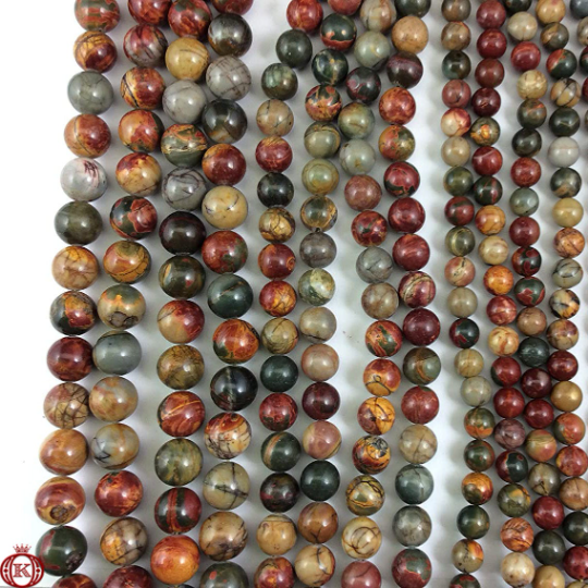polished red creek jasper gemstone beads