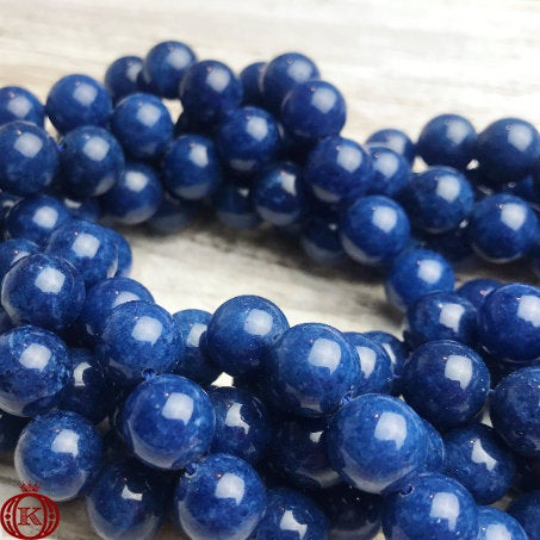 polished blue sapphire quartz gemstone beads