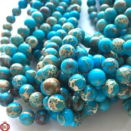 discount turquoise blue sea sediment imperial jasper gemstone beads