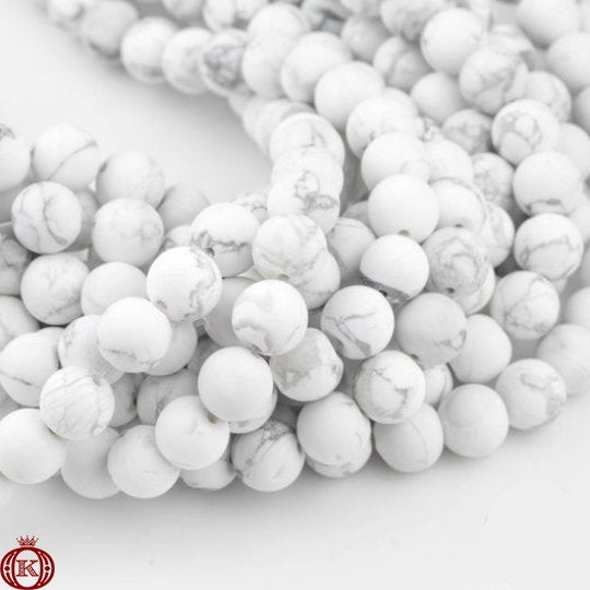 white howlite gemstone beads strands