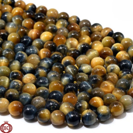 wholesale fancy golden yellow blue tiger eye gemstone beads