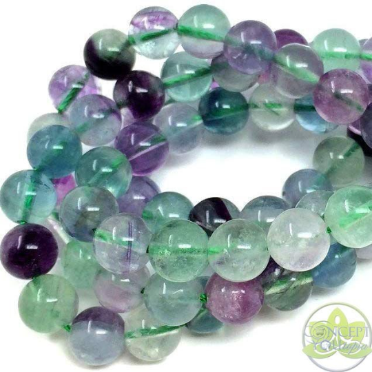 round fluorite gemstone beads