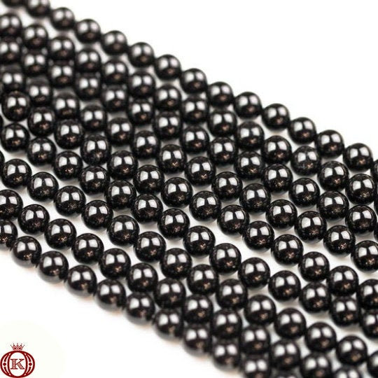 polished black onyx bead strands