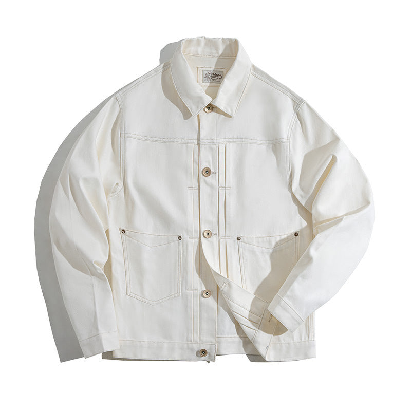 off white cream denim jacket