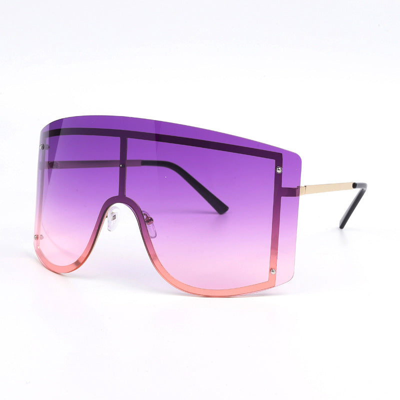 purple women large frame sunglasses