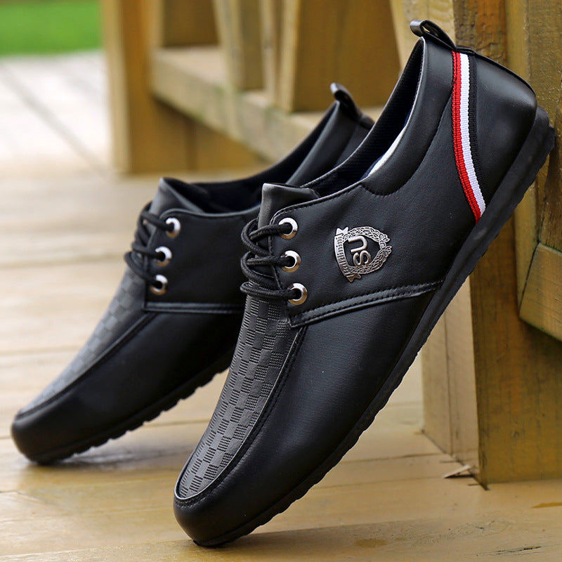 black stylish lace-up italian shoes