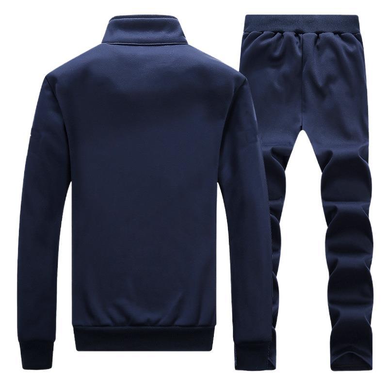 navy blue slim fit fashion tracksuit