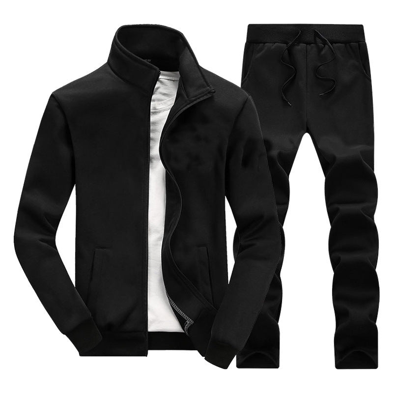 black on black jacket sweatpants tracksuit