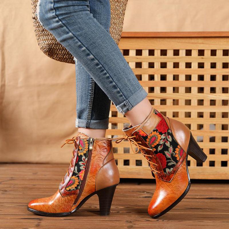 polished leather women's boots