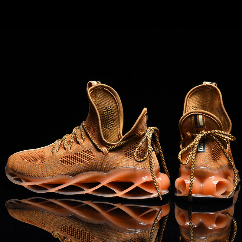 brown running blade sneakers