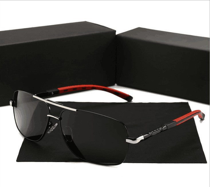 black silver & red sunglasses