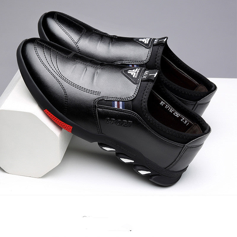 black leather slip on italian loafers