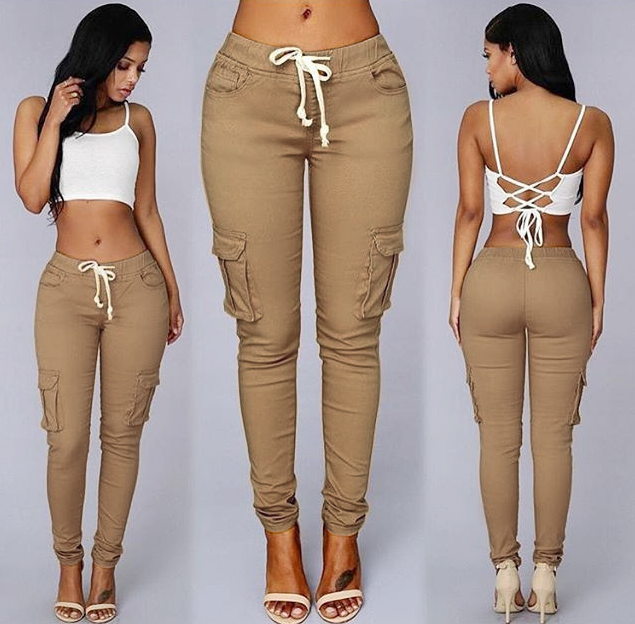 women's beige cargo pants