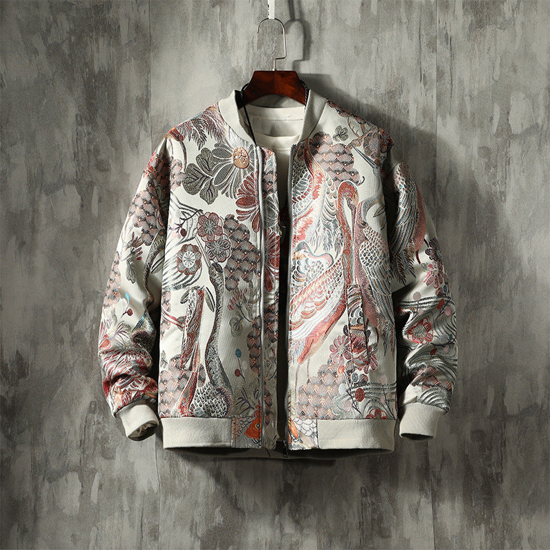 wild berry embroidered bomber jacket
